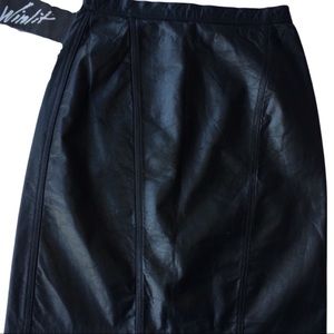 1980's Leather “WINLIT” Skirt Vintage with original Tag NWT Size 12